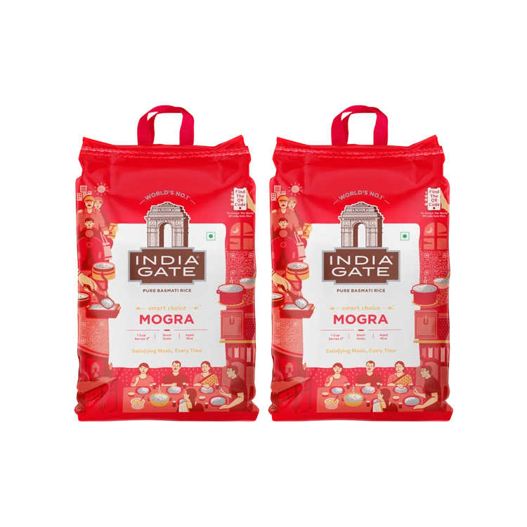 India Gate Mogra Basmati Rice (Short Grain) - Pack of 2 (Mogra Basmati Akki)