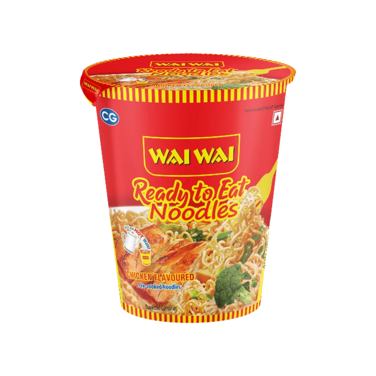 Wai Wai Ready To Eat Chicken Cup Noodles - Pack of 2