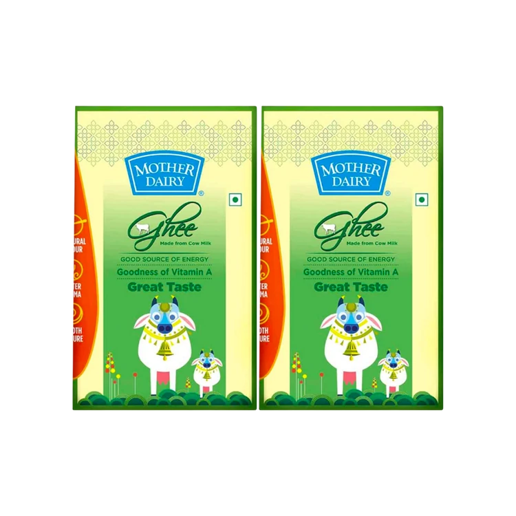 Mother Dairy Cow Ghee - Pack of 2 (Hasuvina Tuppa)