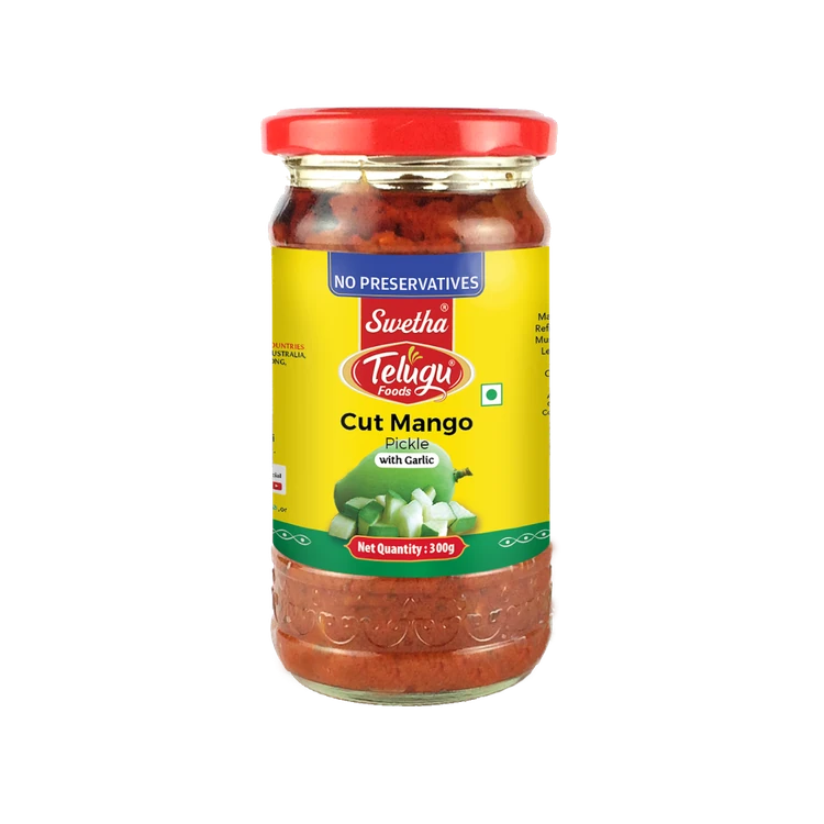Swetha Telugu Foods Cut Mango Pickle with Garlic