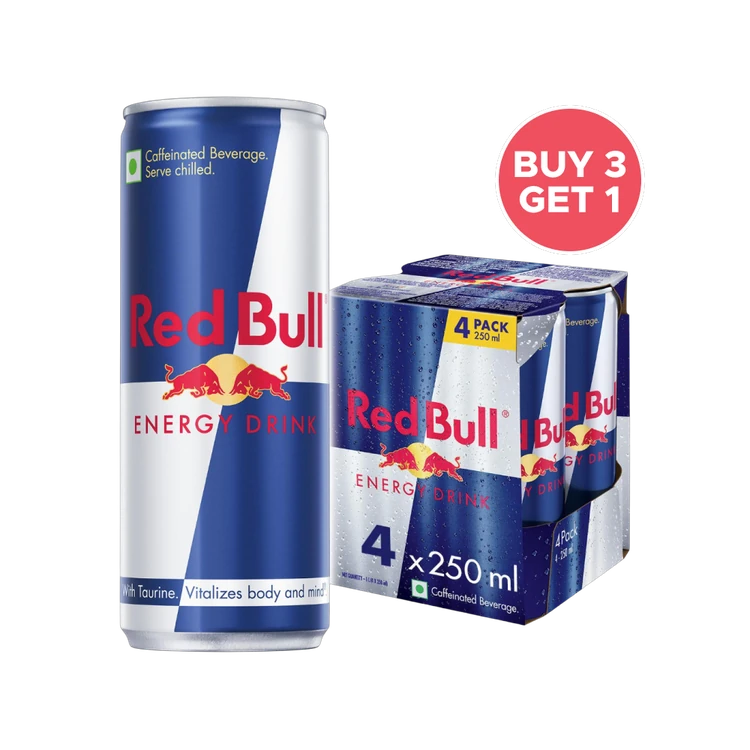 Red Bull Energy Drink (4 x 250 ml) - Buy 3 Get 1 Free