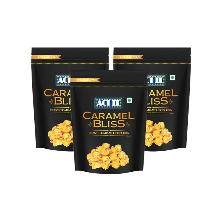 Act II Caramel Bliss Popcorn - Ready To Eat - Pack of 3