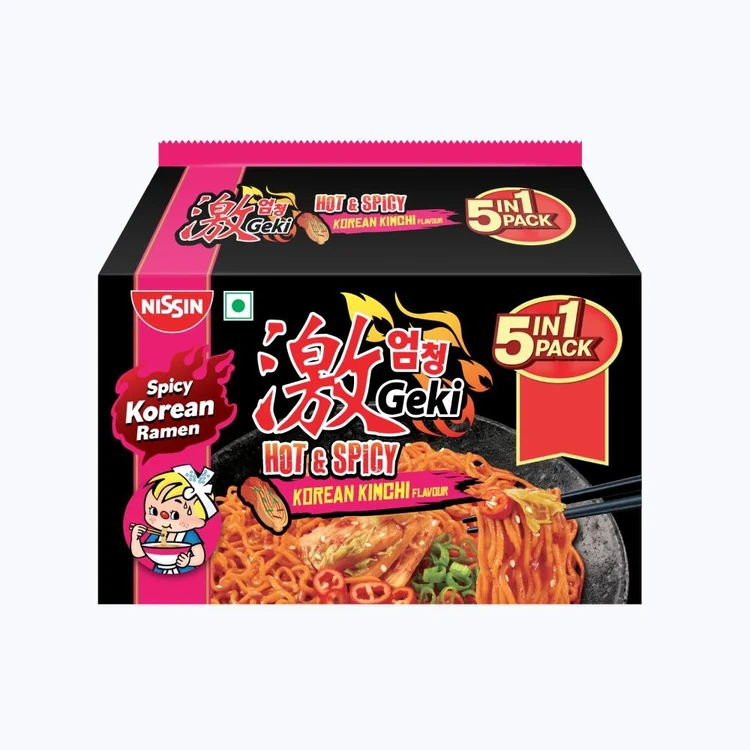 Nissin Geki Hot & Spicy Korean Kimchi Flavoured Instant Noodles