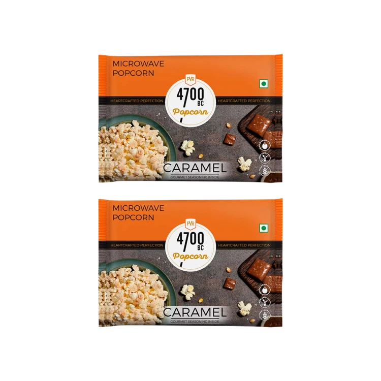 4700BC Caramel Microwave Popcorn with Seasoning - Pack of 2