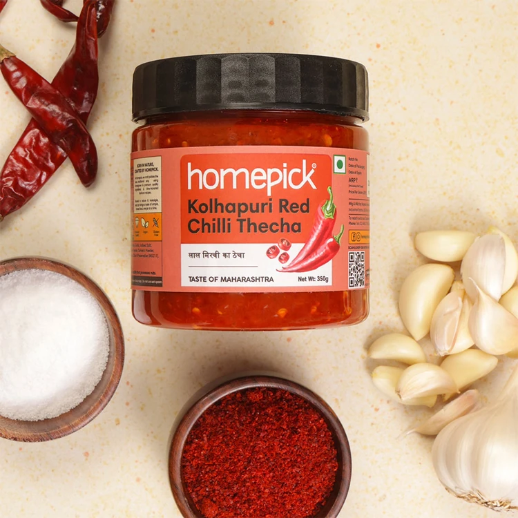 Homepick Kolhapuri Red Chilli Thecha Chutney