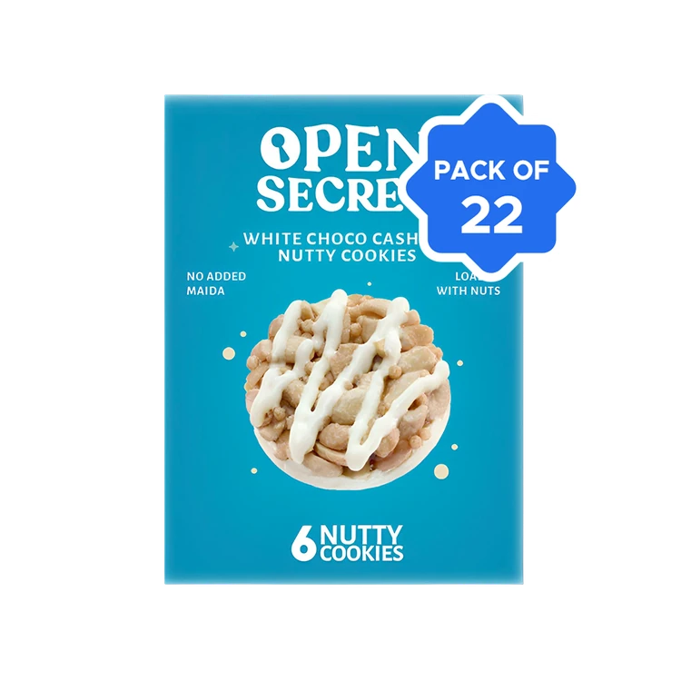 Open Secret White Chocolate Cashew Protein Cookies - Pack of 22