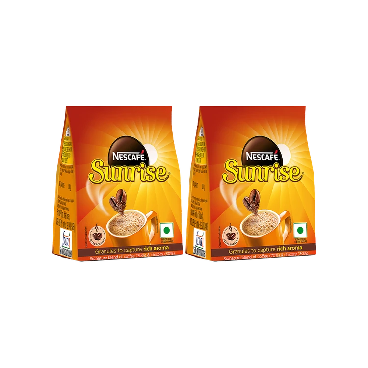 Nescafe Sunrise Instant Coffee Powder, Strong Taste, Coffee-Chicory Mix - Pack of 2