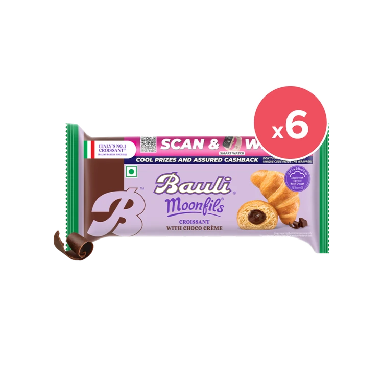 Bauli Moonfils Chocolate Crème Soft Croissant (Eggless) - Pack of 6