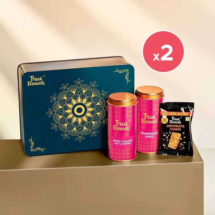 True Elements Gourmet Dry Fruits Gift Pack (Festive Edition) - Pack of 2 (Dry Fruits Udugore Pack)