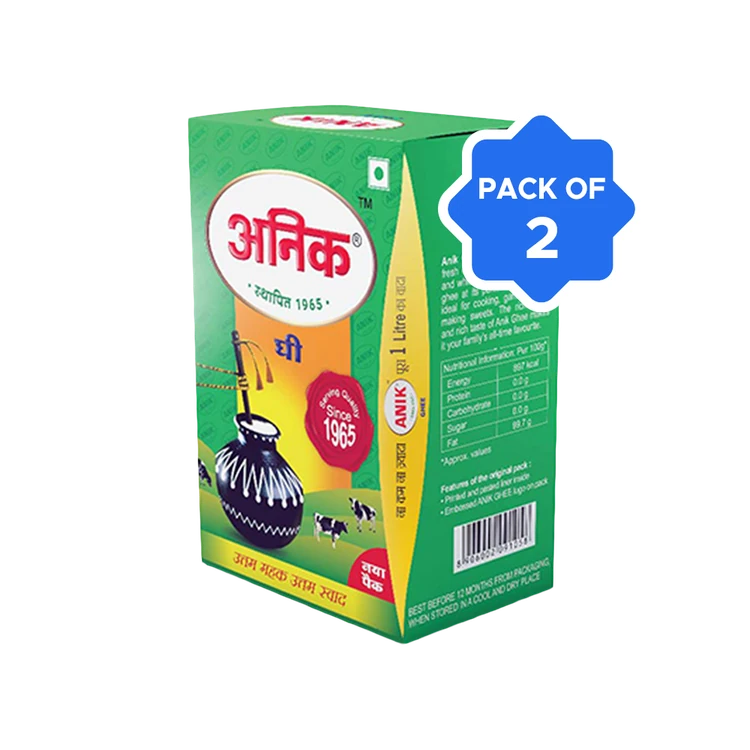 Anik Ghee Tetra Pack - Pack of 2 (Tuppa)