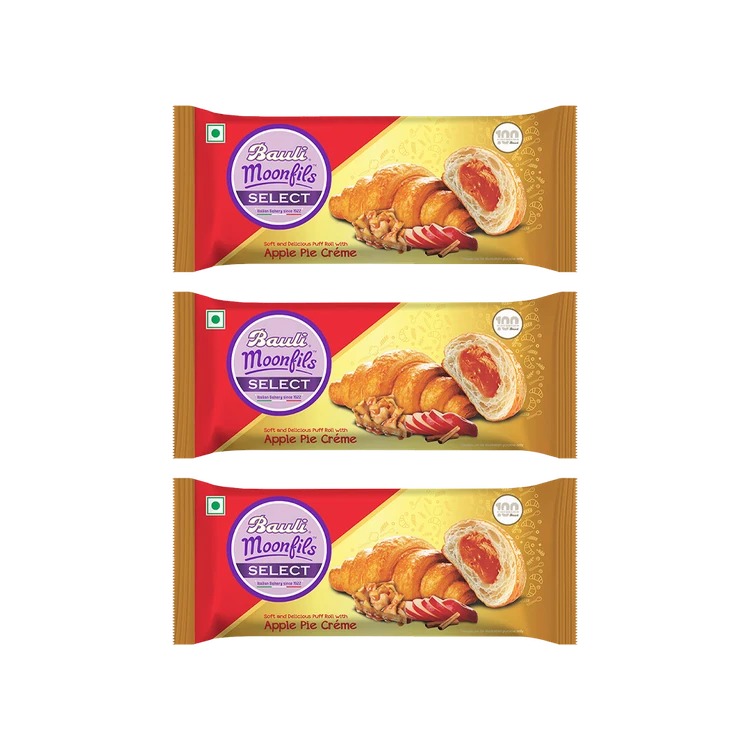 Bauli Moonfils Apple Pie Creme Croissant - Pack of 3