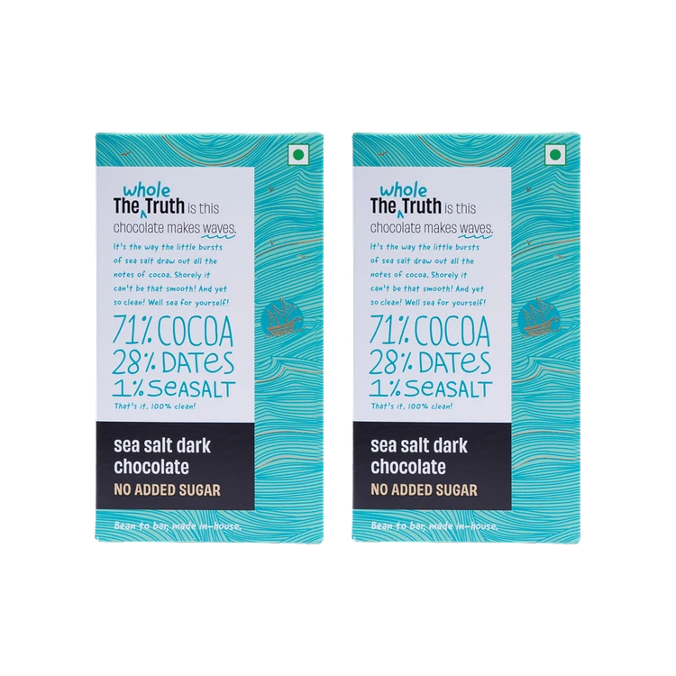 The Whole Truth Sea Salt Dark Chocolate Bar - Pack of 2