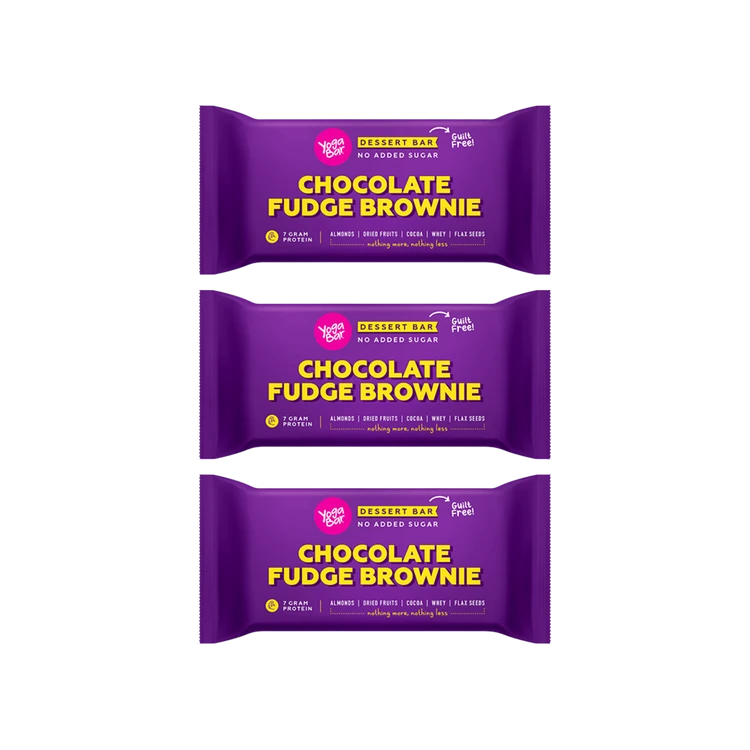 Yoga Bar Chocolate Fudge Brownie Dessert Energy Bar - Pack of 3