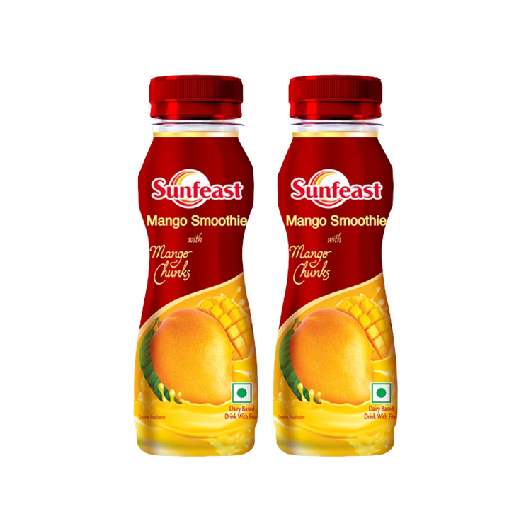Sunfeast Mango Smoothie with Mango Chunks - Pack of 2