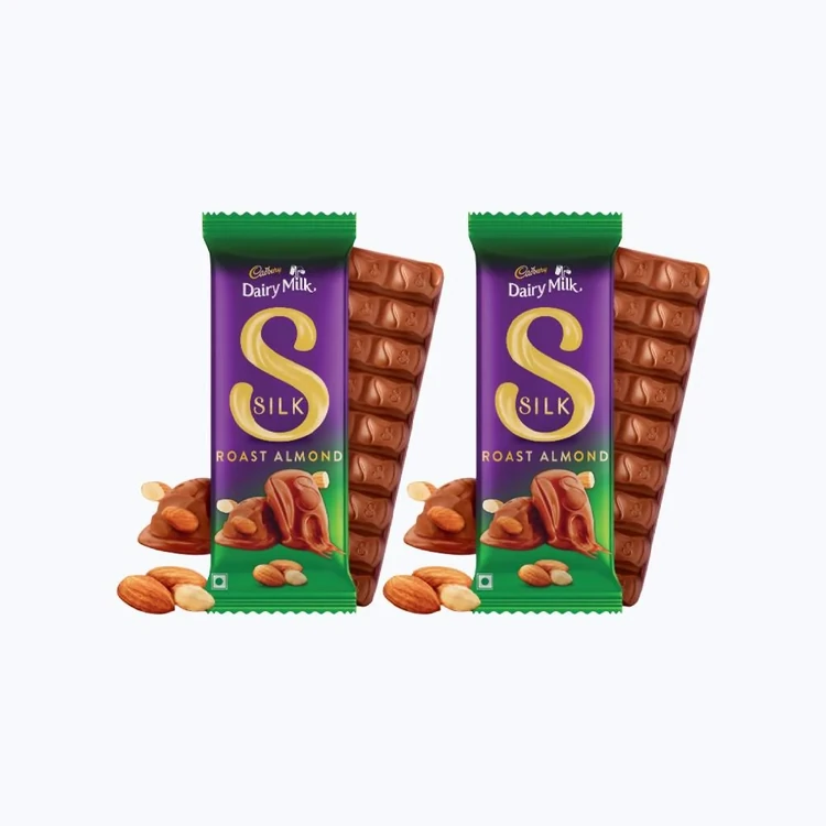 Cadbury Dairy Milk Silk Roast Almond Milk Chocolate Bar - Pack of 2