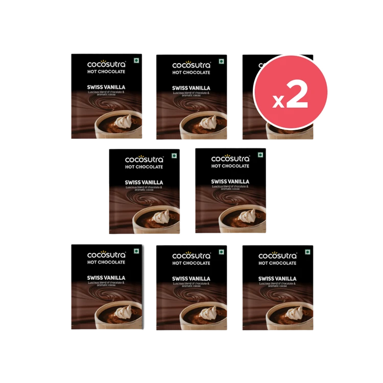 Cocosutra Swiss Vanilla Hot Chocolate - Pack of 2