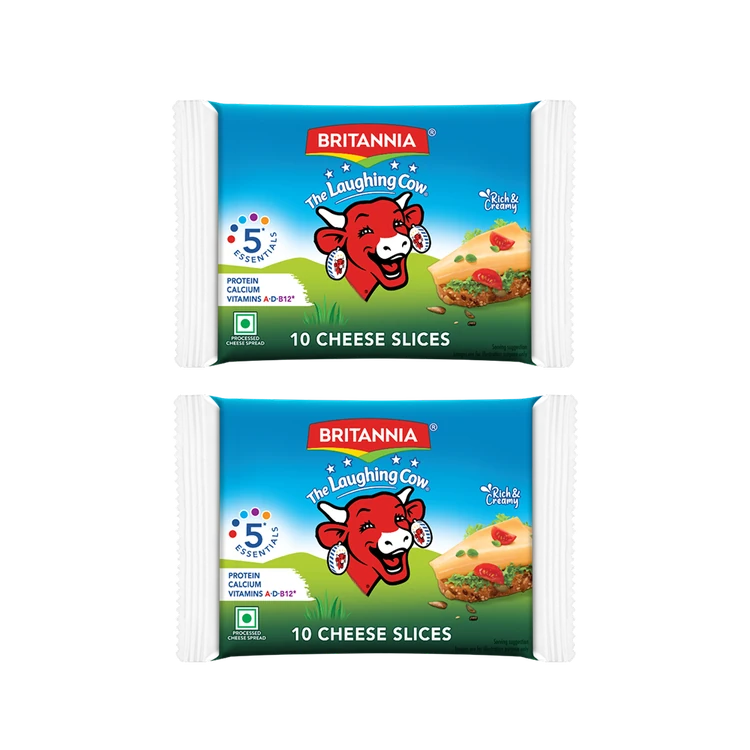 Britannia Laughing Cow Cheese Slices (180 g) - Pack of 2