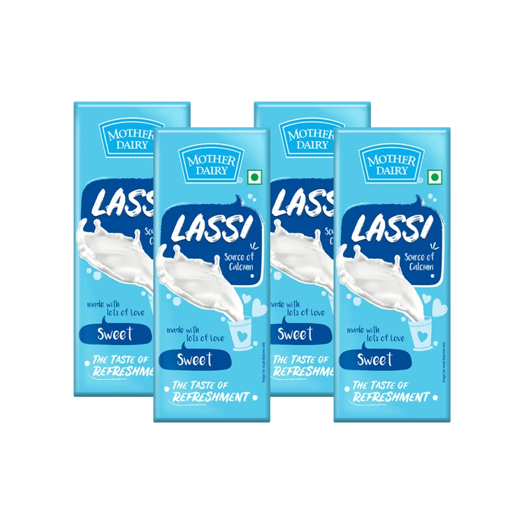 Mother Dairy Refreshing Sweet Lassi - Pack of 4