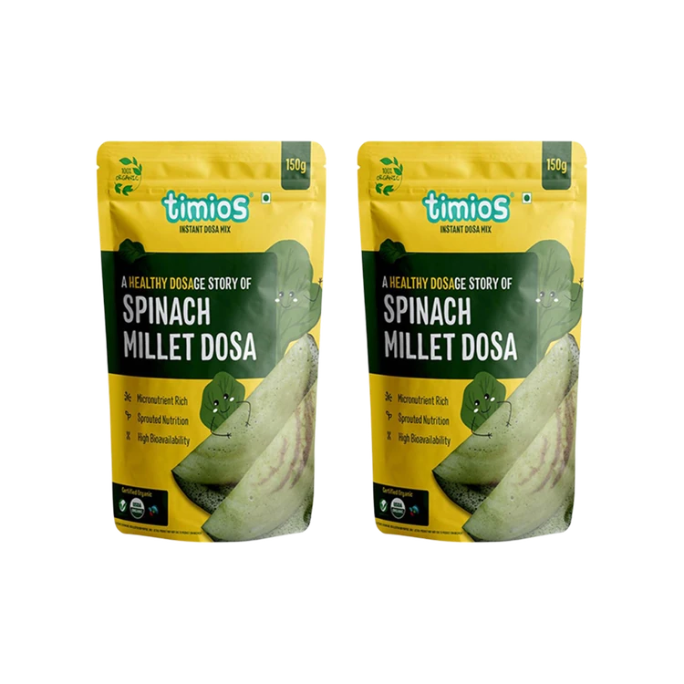 Timios Spinach Millet Dosa Mix S Ready to Cook - Pack of 2 - Pack of 2