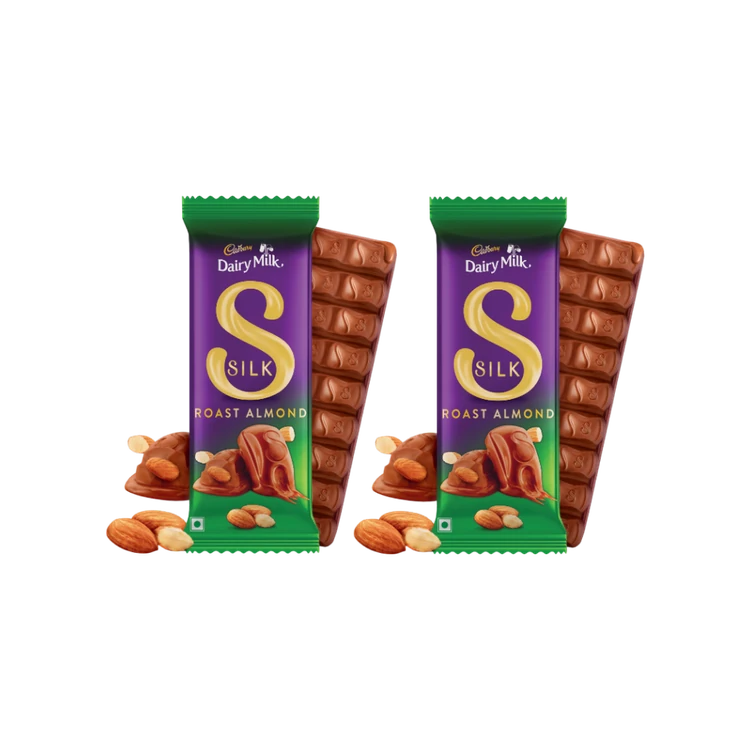 Cadbury Dairy Milk Silk Roast Almond Milk Chocolate Bar - Pack of 2