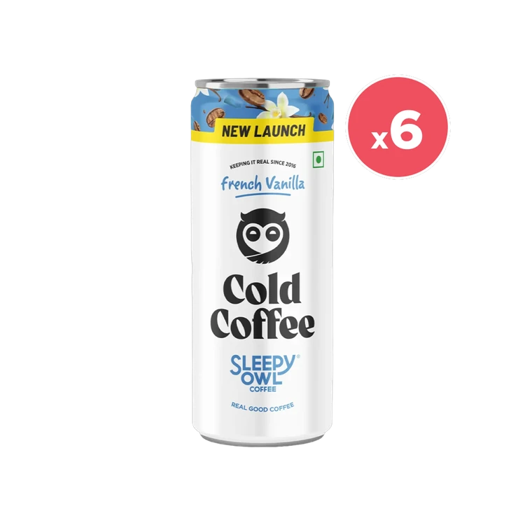 Sleepy Owl French Vanilla Cold Coffee Can - Pack of 6