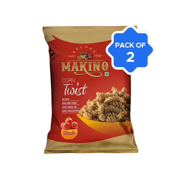 Makino Corn Twist Tomato Crisps - Pack of 2