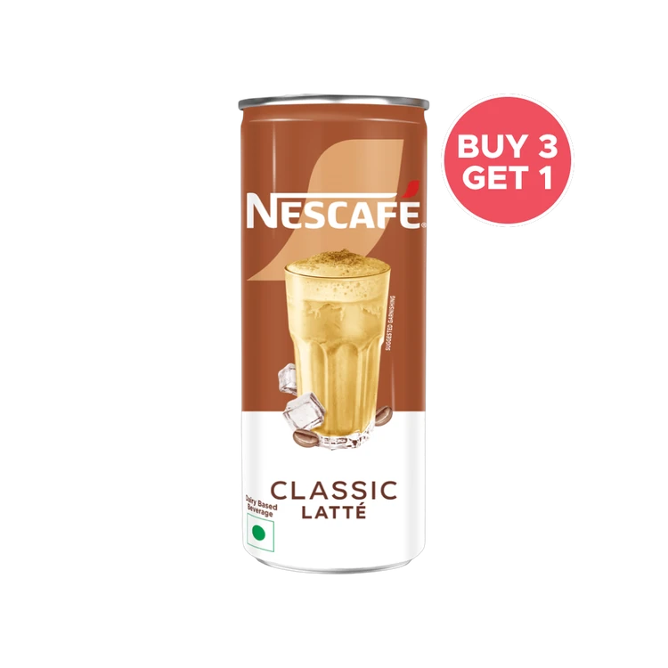 Nescafe Cafe Style Cold Coffee, Classic Latte - Buy 3 Get 1 Free