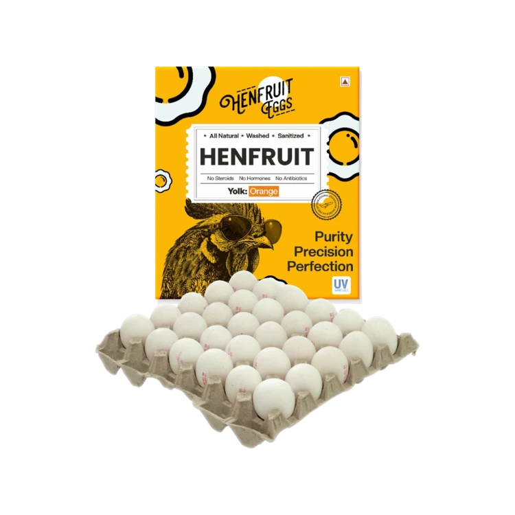 Hen Fruit -30 Farm Fresh No Antibiotics White Protein Rich Eggs