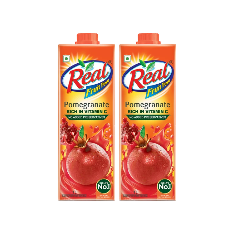 Real Fruit Power Pomegranate Juice (1 l) - Pack of 2