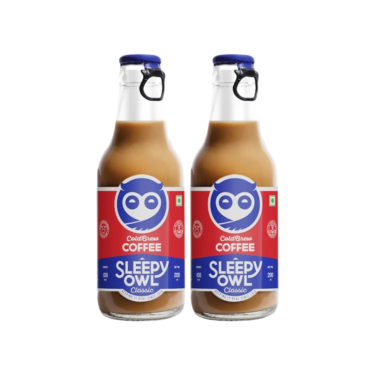 Sleepy Owl Classic Cold Coffee Made with Cold Brew - Pack of 2