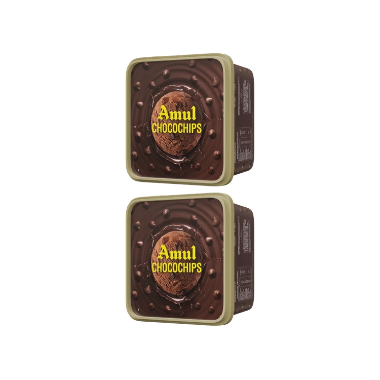 Amul Choco Chips Ice Cream Tub - Pack of 2