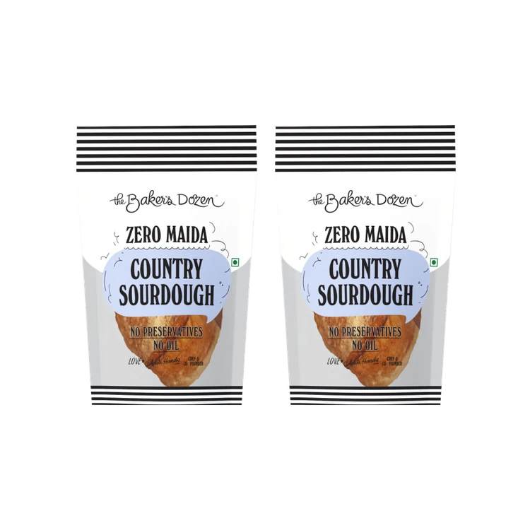 The Baker's Dozen Zero Maida Whole Wheat Country Sourdough Bread - Pack of 2
