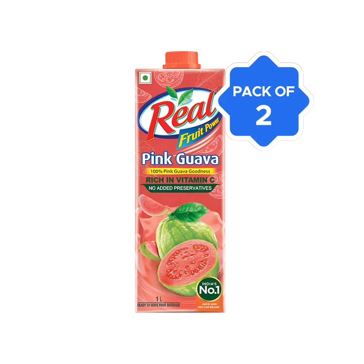 Real Fruit Power Pink Guava Juice - Pack of 2