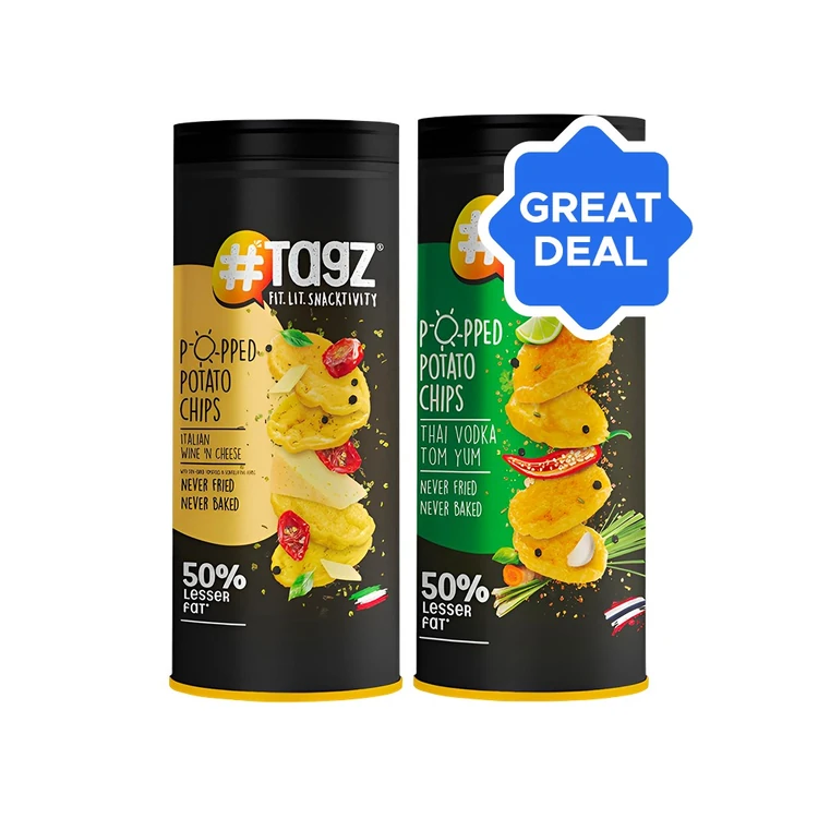 Tagz Italian Cheese Dribblin Chips + Tagz Thai Vodka Tom Yum Chips Combo