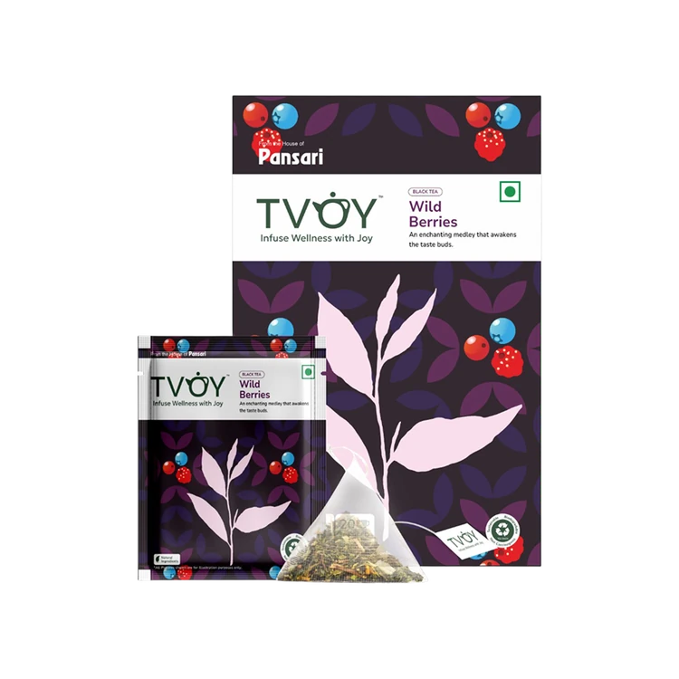 TVOY Wild Berries Flavoured Green Tea Bags