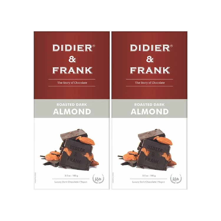 Didier & Frank Roasted Almond Dark Chocolate Bar - Pack of 2