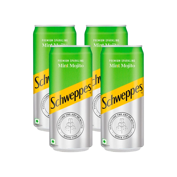 Schweppes Premium Sparkling Sparkling Drink (Mint Mojito) - Pack of 4