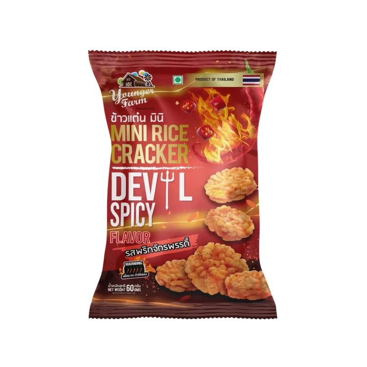 Younger Farm Mini Rice Crackers Devil Spicy