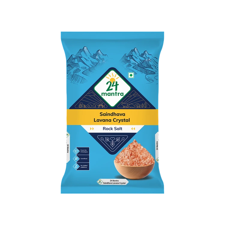24 Mantra Organic Himalayan Crystal Rock Salt (Sendha Namak)