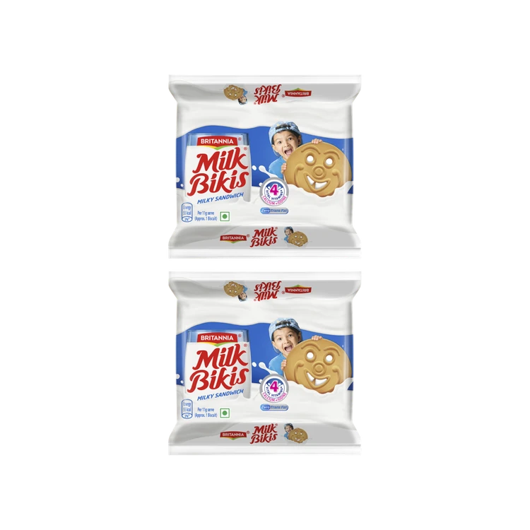 Britannia Milk Bikis Milky Sandwich Creme Biscuits - Pack of 2
