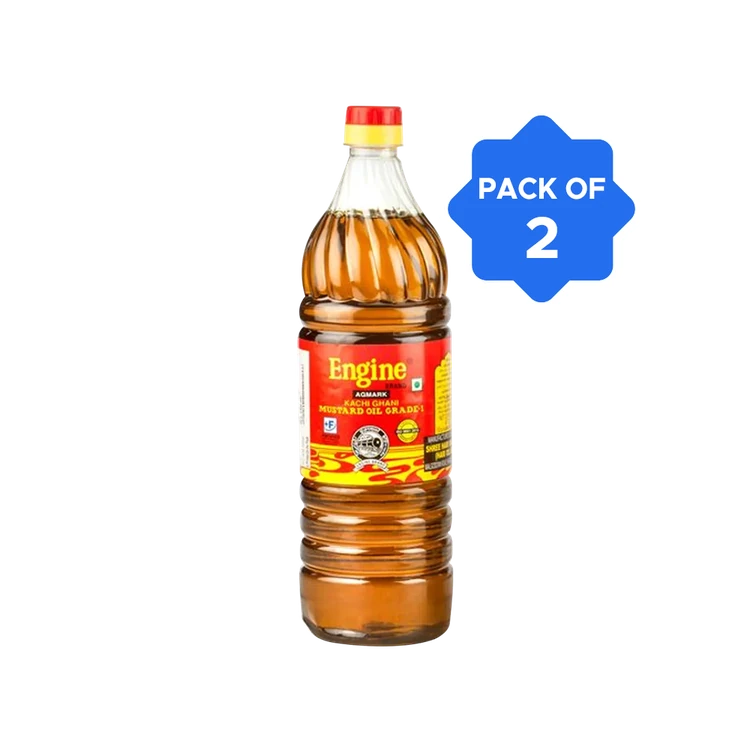 Engine Kachi Ghani Mustard Oil - Pack of 2 (Sasive Enne)