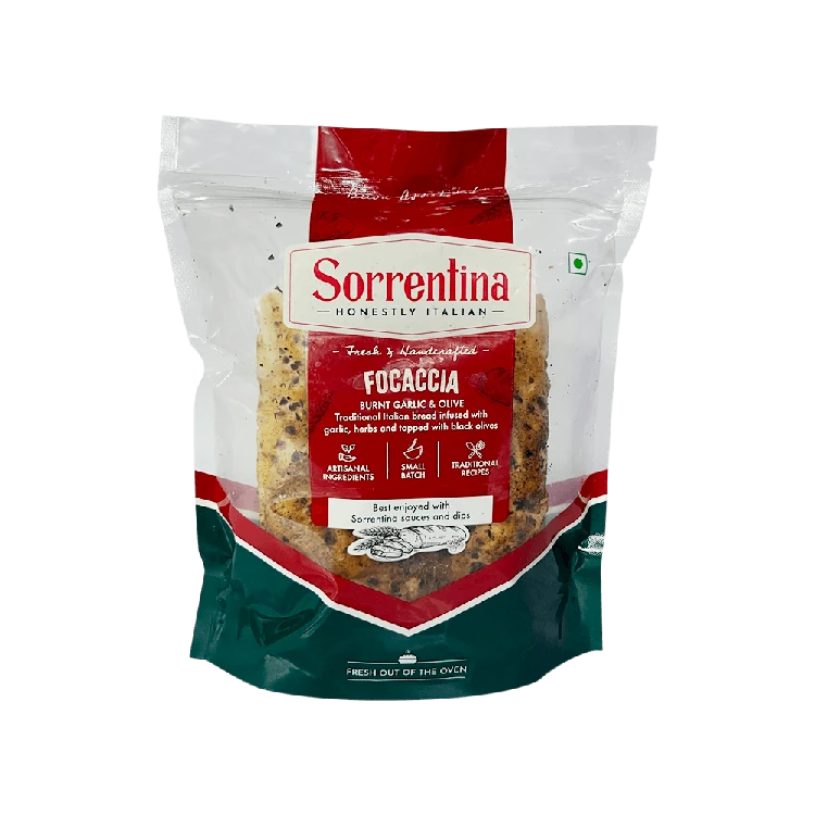 Sorrentina Focaccia (Burnt Garlic & Olive)