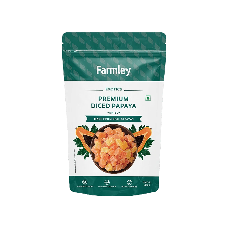 Farmley Exotics Premium Diced Dried Papaya
