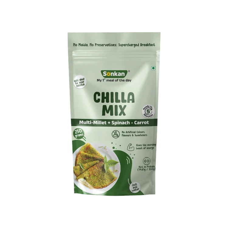 SONKAN Multi-Millet + Spinach - Carrot Chilla Mix