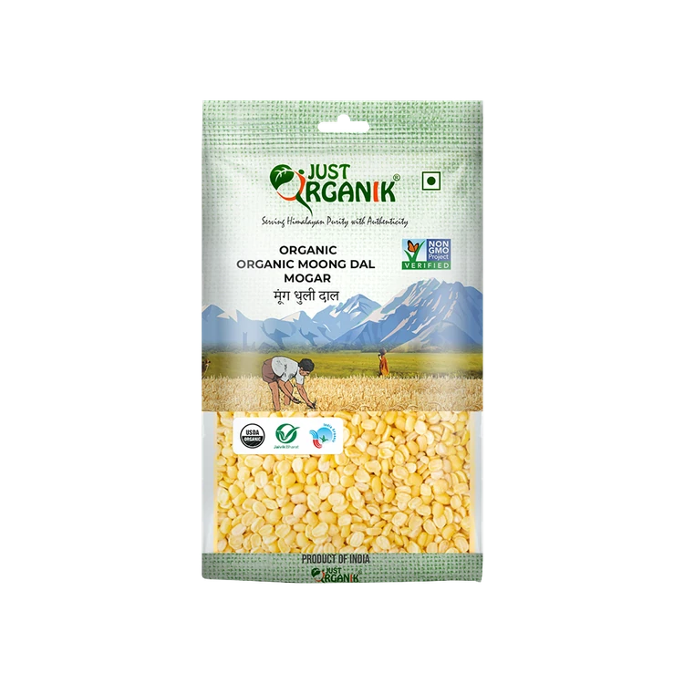 Just Organik Organic Moong Dal (Dhuli) Mogar