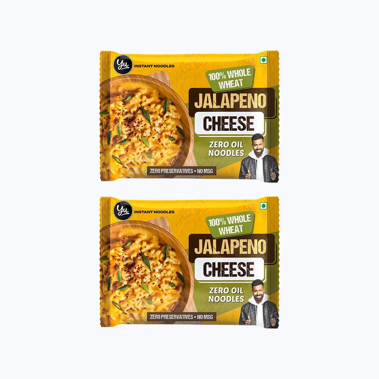 Yu 100% Whole Wheat Jalapeno Cheese Instant Noodles - Pack of 2