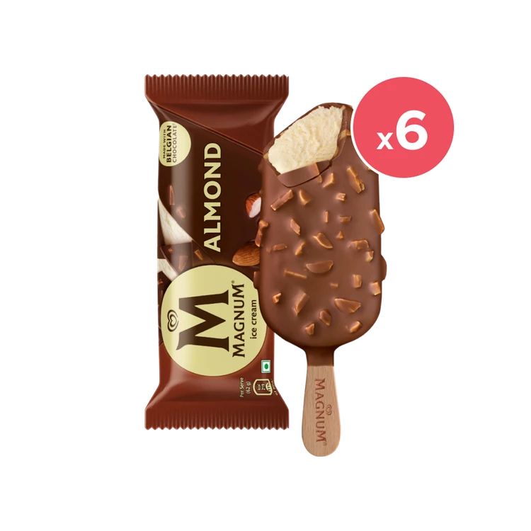 Kwality Walls Magnum Almond Ice Cream Stick - Pack of 6