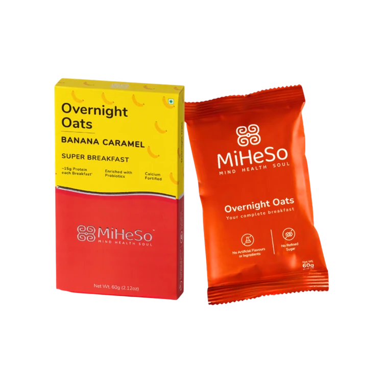 Miheso Mind Health Soul Banana Caramel Overnight Rolled Oats