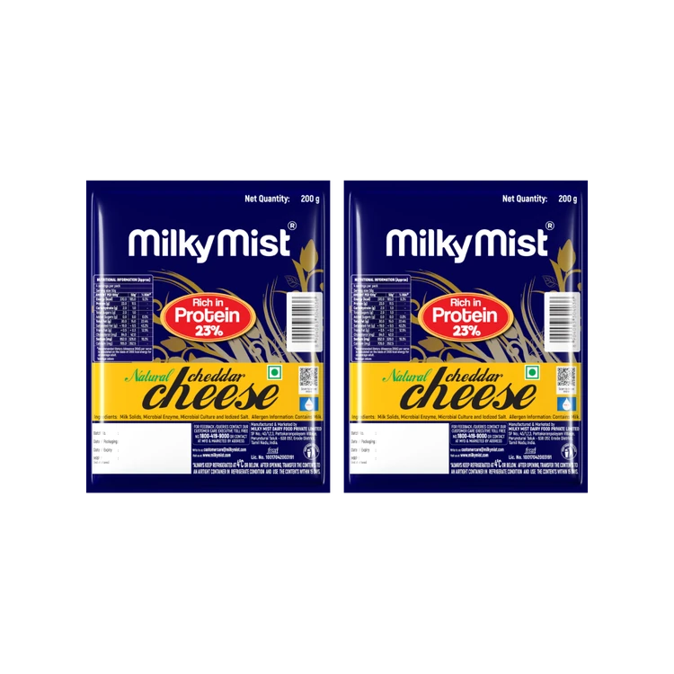 Milky Mist Cheddar Cheese Block - Pack of 2
