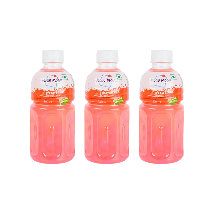 Mogu Mogu Strawberry Fruit Drink - Pack of 3